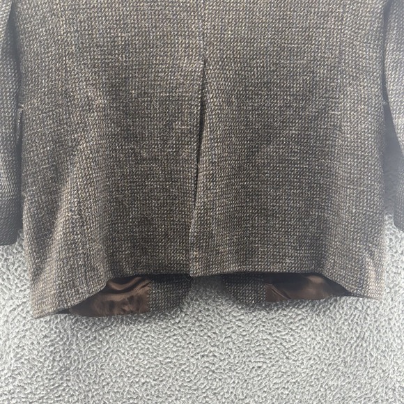 VINTAGE‎ Tweed Jacket Mens 42L Brown Herringbone Wool 2 Button Sport Coat Retro - Picture 11 of 16